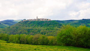 Medieval village on hilltop: Puycelci, France