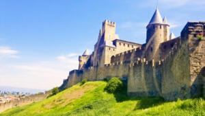 Lovely view of Carcassonne and its double walls