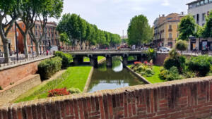 Canal in the middle of Perpignan, France.  Lovely to see.