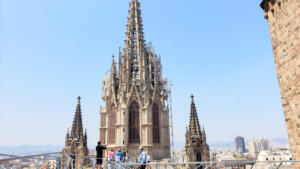 Mike standing at the top of Barcelona Cathedral