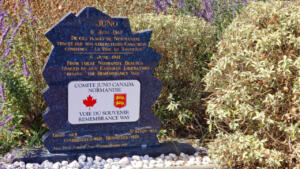 Canada and Normandy symbols on Juno Beach