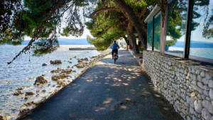 Waterside road now bike path, Orebic Croatia