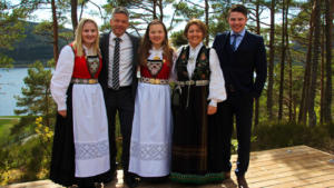 Helene, Helge, Trine, Elin, Martin at Trine's confirmation