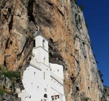 Ostrog Monastery carved into mountain