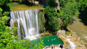 Waterfalls in the centre of Jajce, Bosnia and Herzegovina