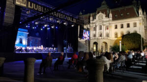 Outdoor Mozart concert by Slovenia Symphony Orchestra in Ljubljana