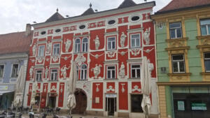Lovely plaster work in Leoben, Austria.