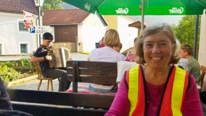 Small cafe on our bike route.  Nice hearing music.