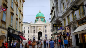 Vienna street scene and entrance to Hofburg Palace