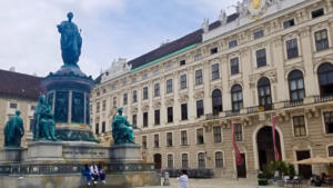 Square in courtyard of Hofburg Palace