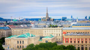 Vienna rooftops with the Cathedral in the background