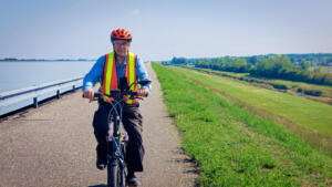 Mike on the Danube path near Bratislava