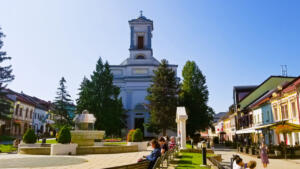 Main pedestrian area in Poprad, Slovakia