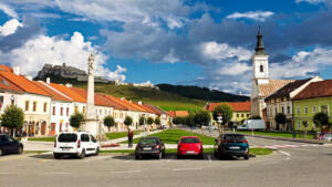 Great town square in Spišské Podhradie, Slovakia