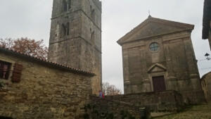 Interesting architecture in town of Hum, Istria, Croatia