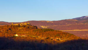 Sunset over Boljun, Croatia. Just after bike ride