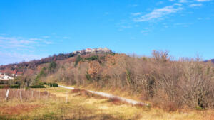 View of Boljun, Croatia while bike riding