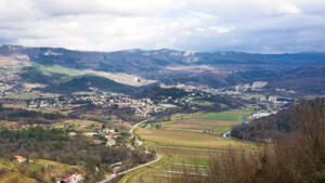 Great bike ride, view over Buzet and area in rural Istria