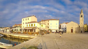 Sunset coming early these days to Fazana, Croatia