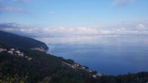 Eastern coast of Istrian Croatia with Rijeka in the distance