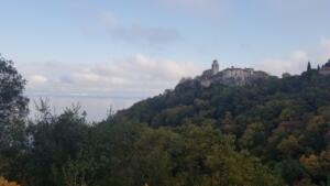 View of Mošćenice, Croatia and the Adriatic from our ebikes
