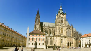 Beautiful St. Vitus Cathedral in Prague Castle complex, Czechia