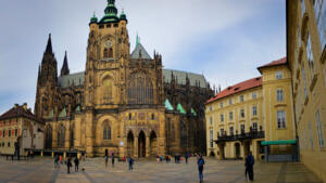 Beautiful St Vitus Cathedral in the Prague Castle complex