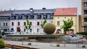 Příbram Czechia on a rainy day