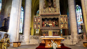 Main altar in St. Barbara's Church in Kutná Hora