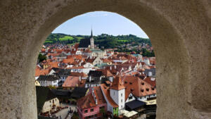 Exactly same photo taken 18 years previously in Český Krumlov, CZ