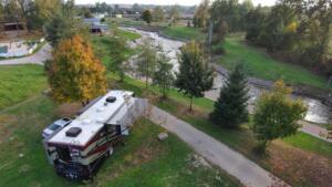 Slalom track for white water fun in České Vrbné near České Budějovice, CZ