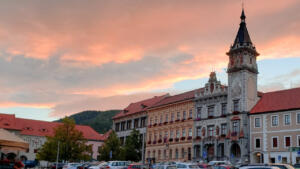 Sunset in lovely Prachatice, CZ