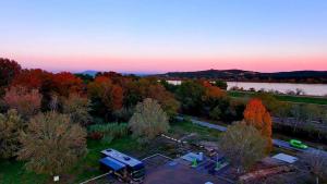 28 days here. Rhône River on one side and walled town of Aramon on the other.