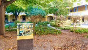 Building and gardens matched to Van Gogh's impression, Arles, France