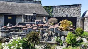Mike viewing a miniature exhibition in the Château Fort Musée Pyrénéen in Lourdes