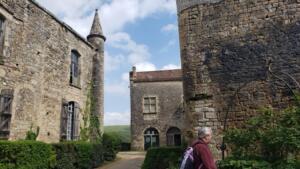 Medieval village Bruniquel w 2 merged castles