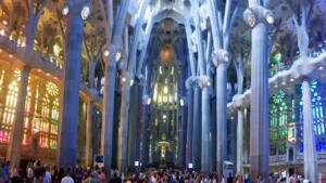 Interior of Gaudí’s La Sagrada Familia in Barcelona