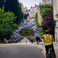 Art work on stairs in Blois, France