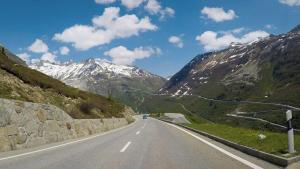 Look at curves on road we are driving in Switzerland