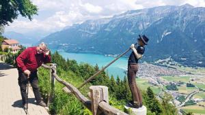 Mike on Harder Kulm over Interlaken, Switzerland