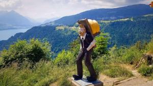 On Harder Kulm via cogwheel train above Interlaken, Switzerland