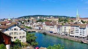 Nice view of Zurich and the Limmat River in Switzerland
