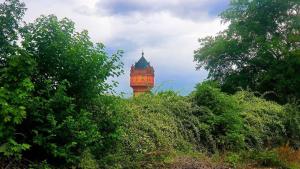Interesting water tower in Torgau, East Germany. 