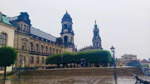 Brühl's Terrace, along 18th C terrace overlooking the Elbe River and Dresden in Germany