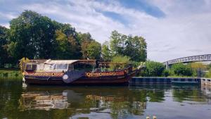 Replica Ship moored in next to our campground in Oranienburg, East Germany.