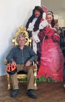 Posing in the tourist office in Oranienburg, Germany
