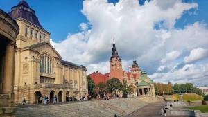 Waly Chrobrego, beautiful, well-known promenade walk in Szczecin, Poland