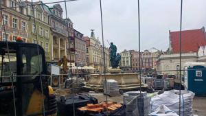 Not great timing: Market Square, in Poznań, Poland
