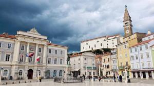 Main city square in Piran, Slovenia