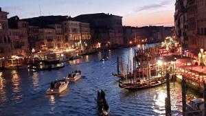 View from Venice's Rialto Bridge, almost dark